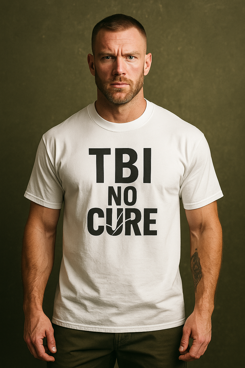 TBI No Cure Minimalist Tee — Black Print