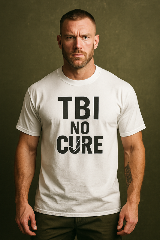 TBI No Cure Minimalist Tee — Black Print